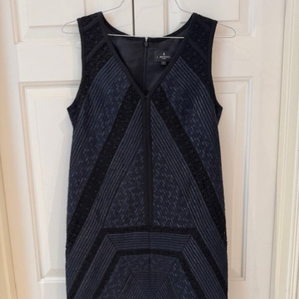J. Mendel Black Textured Sleeveless Shift Dress – Size 6